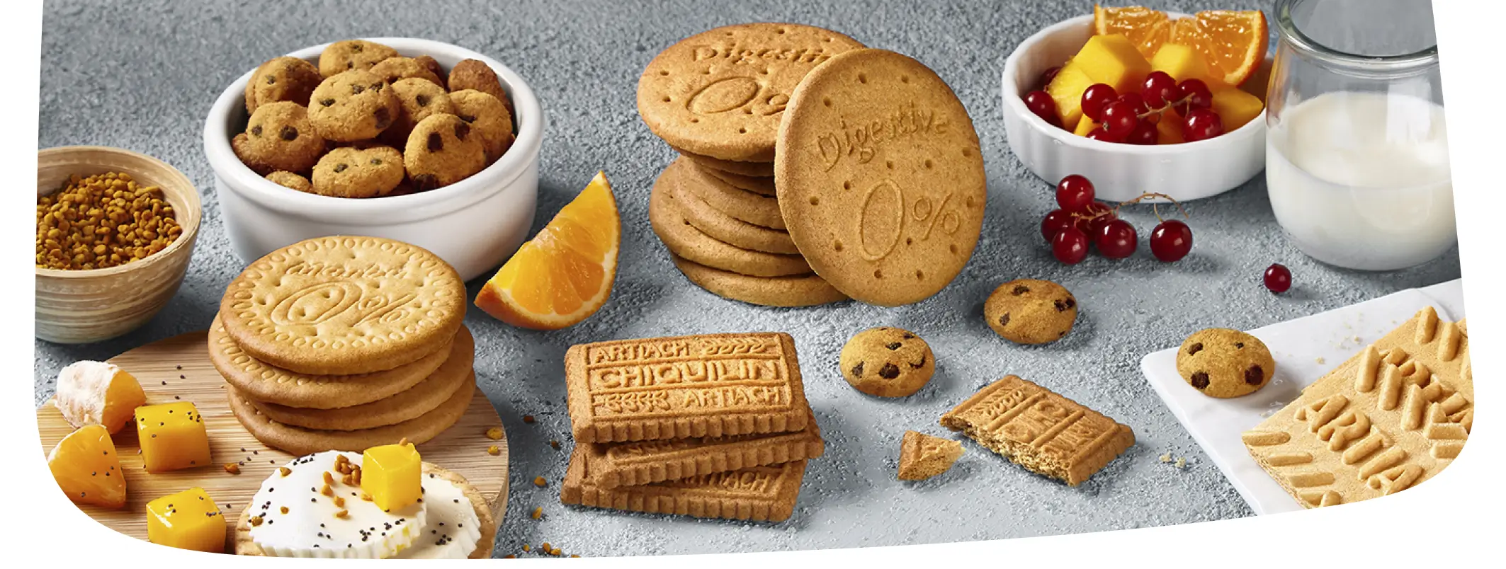 Bodegón con galletas artiach 0 azúcares